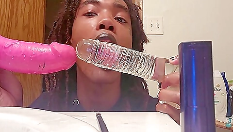 Ebony hottie gets a foot job in front of her friend