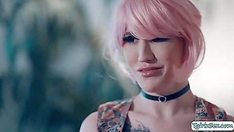 Amazing anal sex with a hot brunette in tattooed sex video