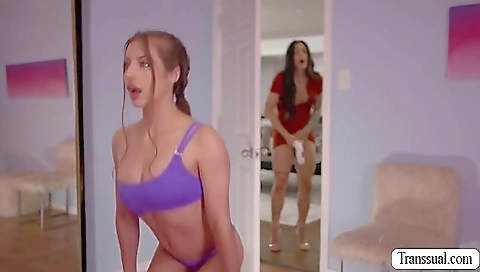 tattooed brunette ass fucked with her boss and her pussy