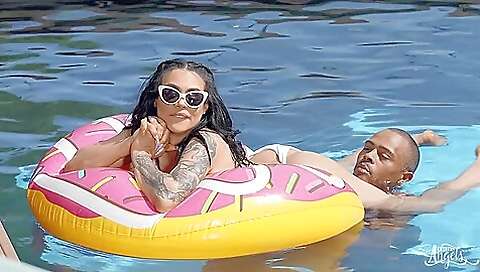 Tattooed girl in the garden is getting her ass fucked