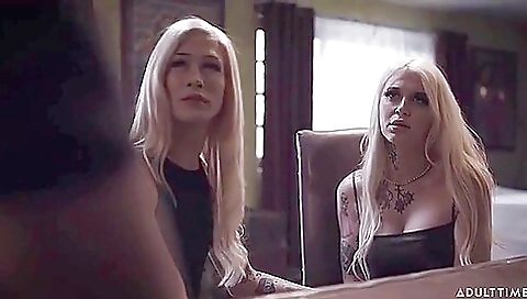 Big tits bdsm threesome with a guy inside a girl's mouth