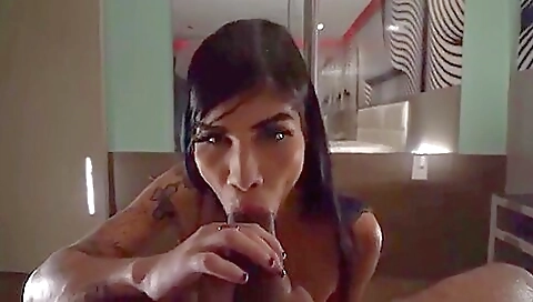 Big booty brunette with a big ass fucking her boyfriend's dick