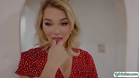 Busty blonde and her husband getting fucked deep in anal