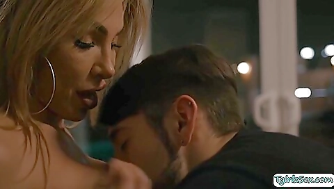 Tattooed girl gets her butt sucked and fucked deep from behind